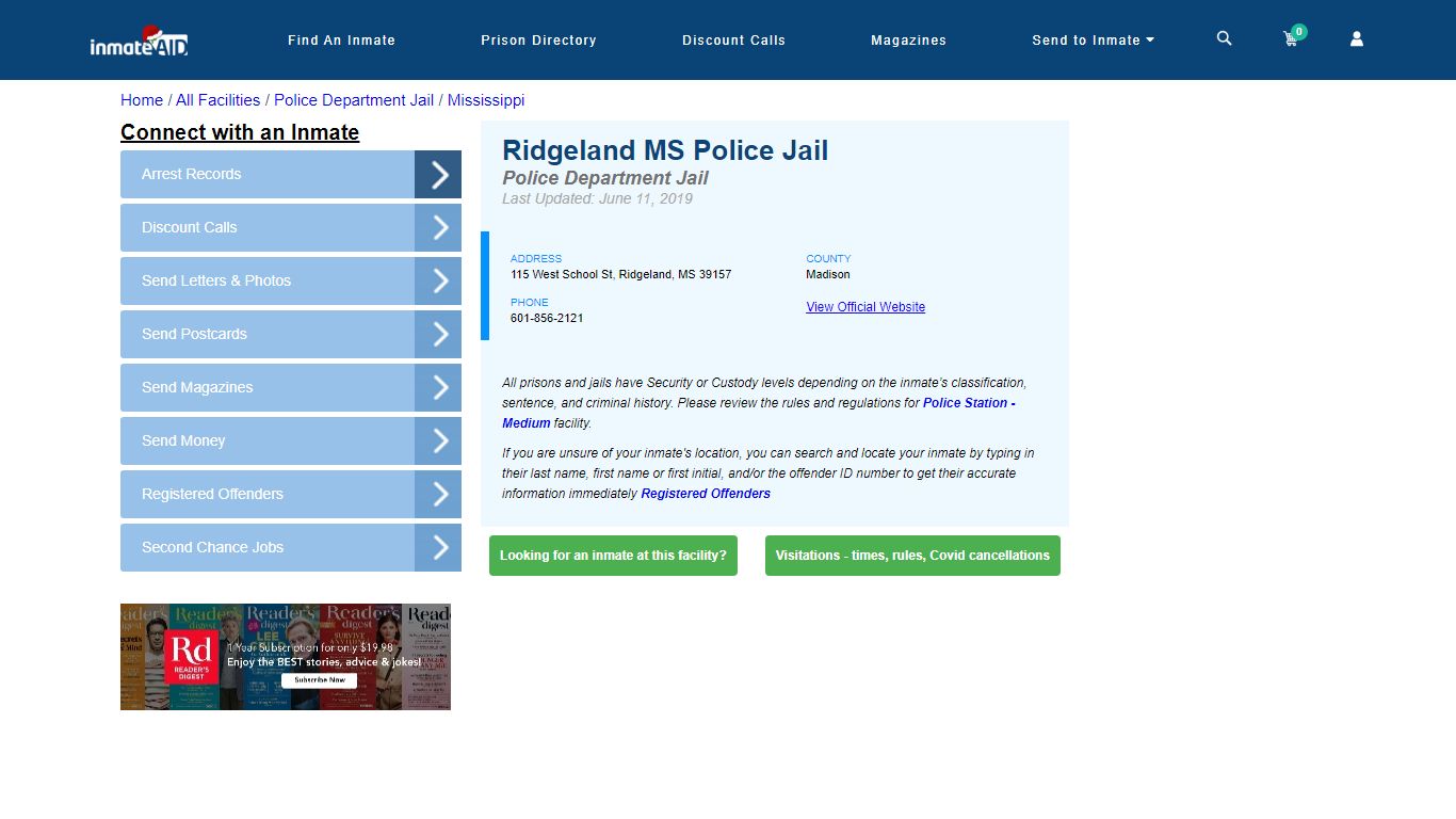 Ridgeland MS Police Jail & Inmate Search - Ridgeland, MS