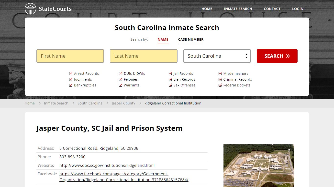Ridgeland Correctional Institution Inmate Records Search, South ...